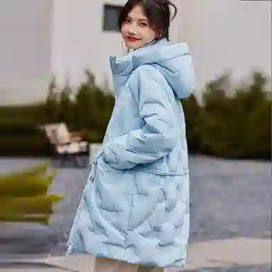 【dme】 休闲纯色连帽长袖羽绒服 女款