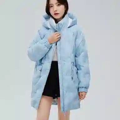 【dme】 休闲纯色连帽长袖羽绒服 女款