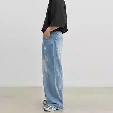 Crying Center Distressed Jeans