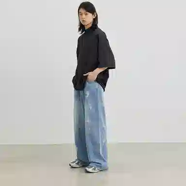 Crying Center Distressed Jeans