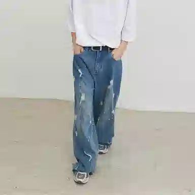 Crying Center Distressed Jeans