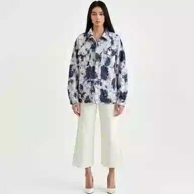 帕丁顿熊 多巴胺扎染小香风复古休闲宽松夹克外套 男女同款