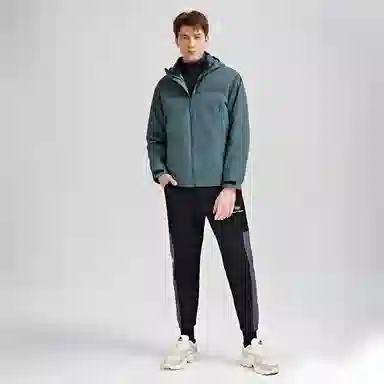 鸭鸭 薄款鹅绒三合一简约韩版休闲短款连帽冬装外套户外运动防风防水保暖冲锋羽绒服 男女同款