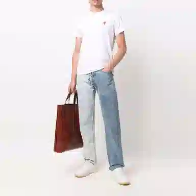 AMIPARIS Logo Embroidered T-Shirt White