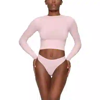 SKIMS NEW VINTAGE CROPPED LONG SLEEVE T-SHIRT T CHERRY BLOSSOM