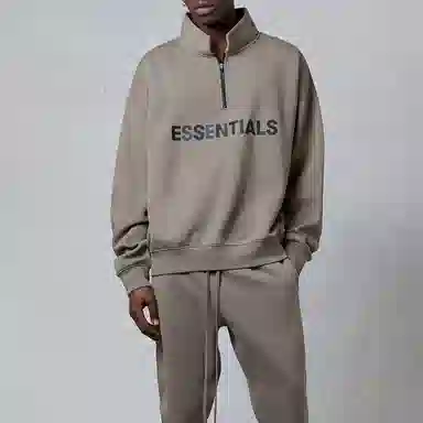 Fear of God Essentials FW20 Half Zip Sweatshirt Taupe