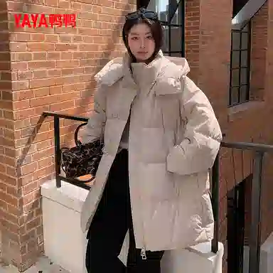 鸭鸭 加厚保暖休闲百搭中长款时尚长袖羽绒服 女款