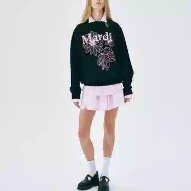MARDI MERCREDI SS25 SWEATSHIRT TRIPLE FLOWER_BLACK PINK