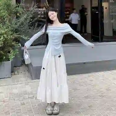 木清清 法式简约气质长袖时尚裙装套装 女款