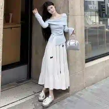 木清清 法式简约气质长袖时尚裙装套装 女款