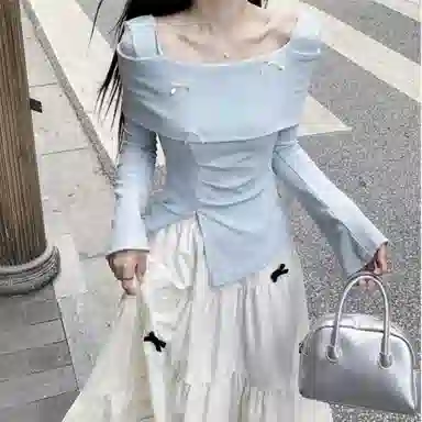 木清清 法式简约气质长袖时尚裙装套装 女款