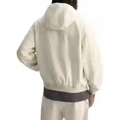 ZARA Dyed Effect Zip Hoodie Jacket Oyster White