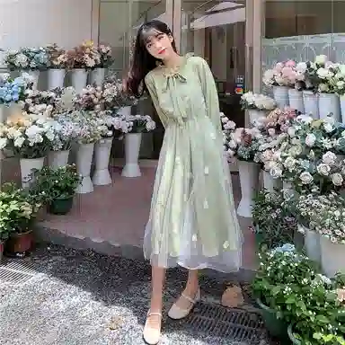 怪力萝莉 气质优雅舒适长袖连衣裙 女款