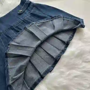 桴生 长袖牛仔衬衫简约裙装套装 女款