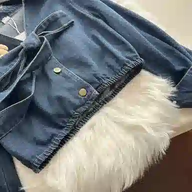 桴生 长袖牛仔衬衫简约裙装套装 女款