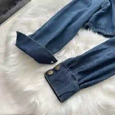 桴生 长袖牛仔衬衫简约裙装套装 女款