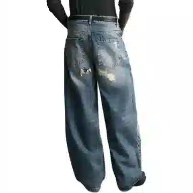 ZARA Relaxed Fit Distressed Jeans
