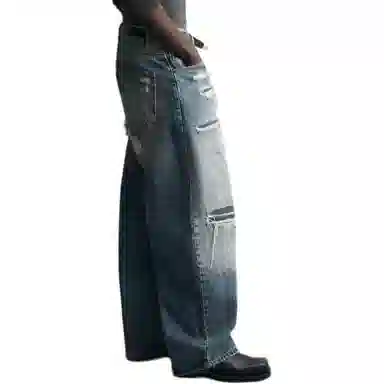 ZARA Relaxed Fit Distressed Jeans