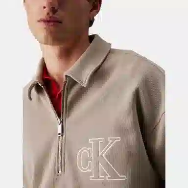 Calvin Klein Polo Long Sleeve Vintage Khaki