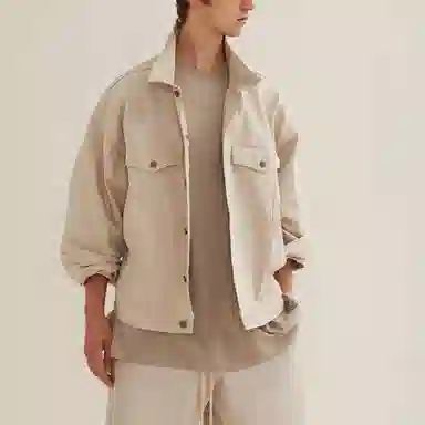 Fear of God Essentials Silver Cloud Denim Jacket