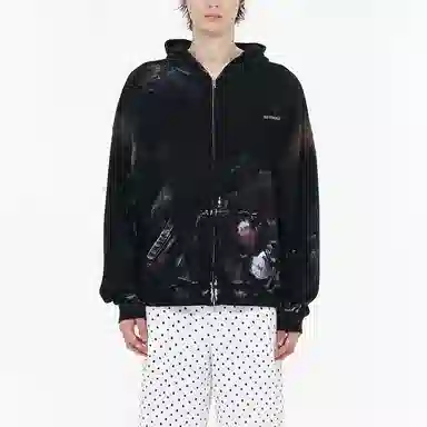 WE11DONE SS24 Black Hoodie