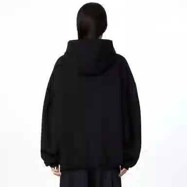 ADER ERROR Letter Print Kangaroo Hoodie Black