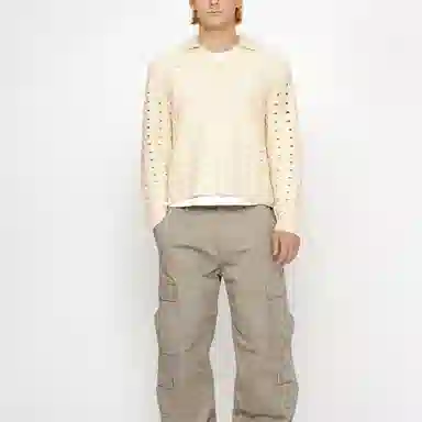 Stussy SS24 OPEN KNIT COLLARED SWEATER
