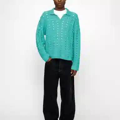Stussy SS24 OPEN KNIT COLLARED SWEATER