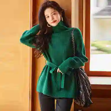 【dme】 高领系带慵懒宽松针织衫 女款