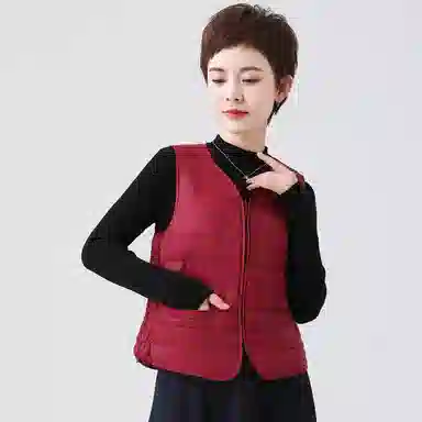 鸭鸭 经典抗寒轻薄保暖内搭外穿无领马甲 女款