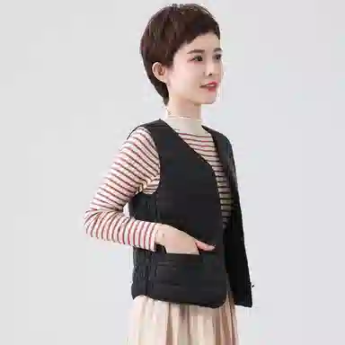 鸭鸭 经典抗寒轻薄保暖内搭外穿无领马甲 女款