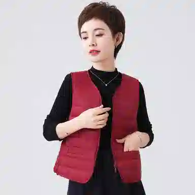 鸭鸭 经典抗寒轻薄保暖内搭外穿无领马甲 女款