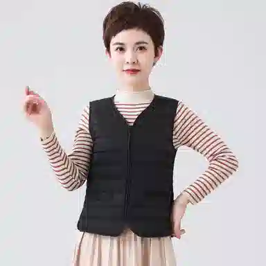鸭鸭 经典抗寒轻薄保暖内搭外穿无领马甲 女款