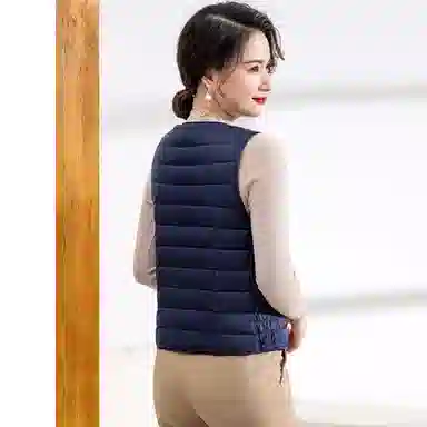 鸭鸭 经典抗寒轻薄保暖内搭外穿无领马甲 女款