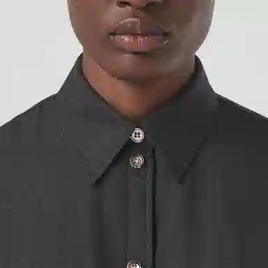 Burberry Logo Embroidered Wool Shirt