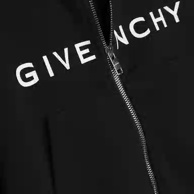 Givenchy Kids SS23 Logo Zip Hoodie Black
