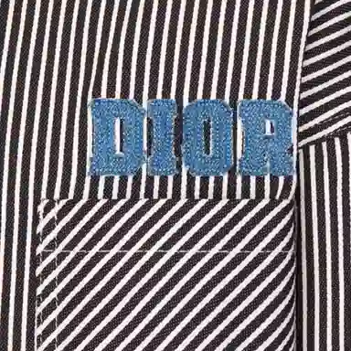 DIOR SS24 Letter Stripe Hooded Jacket Black