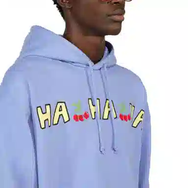 GUCCI x HAHAHA Letter Print Hoodie Purple