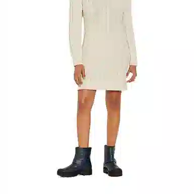 COACH FW22 Solid Cable Knit Dress Beige