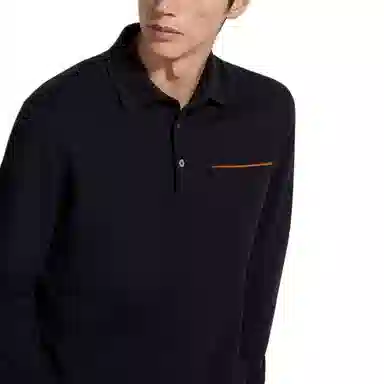 Zegna Long Sleeve Polo Black