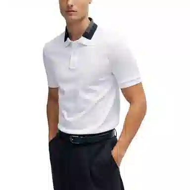 HUGO BOSS Slim-Fit Polo Shirt With Colour-Blocked Collar Polo