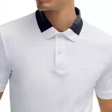 HUGO BOSS Slim-Fit Polo Shirt With Colour-Blocked Collar Polo