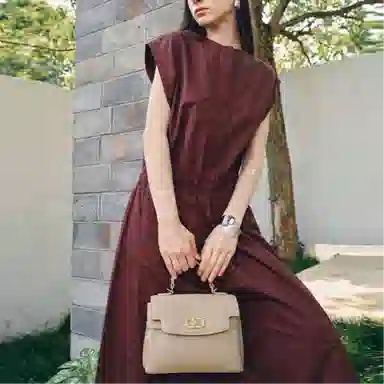 红蜻蜓 气质高级中年妈妈款 牛头层皮革 手提包 小号 女款 多色