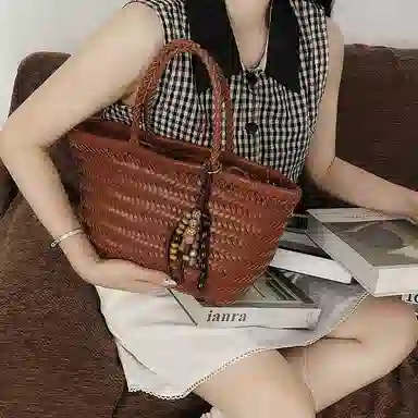 MZ Houge Handwoven Tote Brown