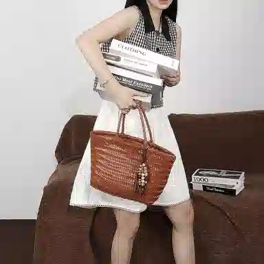 MZ Houge Handwoven Tote Brown