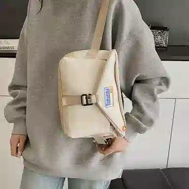 恒源祥 日系工装通勤百搭休闲 尼龙布 轻便小方包手机包户外潮单肩斜挎包 常规 男女同款情侣款 黑色