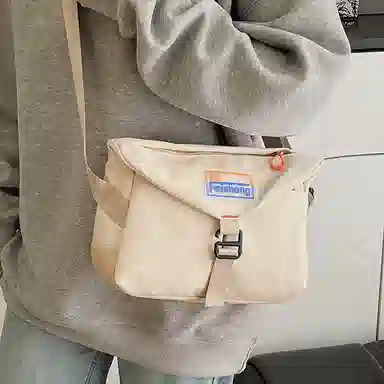 恒源祥 日系工装通勤百搭休闲 尼龙布 轻便小方包手机包户外潮单肩斜挎包 常规 男女同款情侣款 黑色