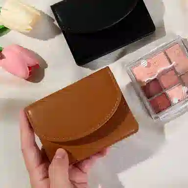 掐尖 简约纯色小巧便携 皮革 卡包 女款 多色