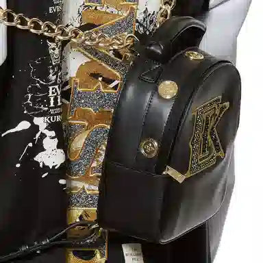 EVISU Logo Seagull Mini Backpack Black