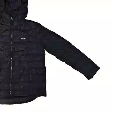 范思哲 提花满印拉链开合连帽长袖羽绒服 男款 黑色